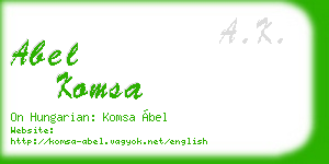 abel komsa business card